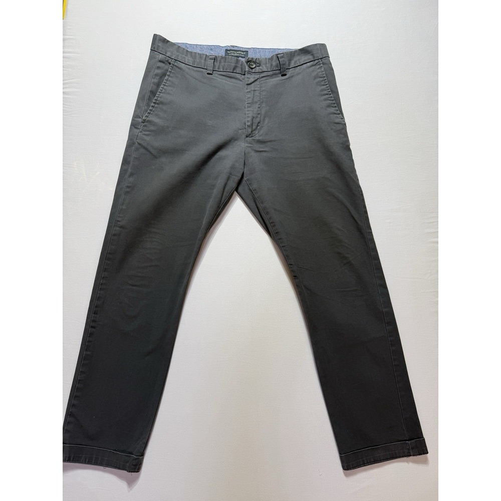 Banana Republic Men's Skinny Fit Stretch Chino Pants‎ Gray 34W Flat Front